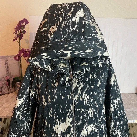 Moncler colliers reversible solid/printed puffer coat jacket hooded authentic - Picture 3 of 16